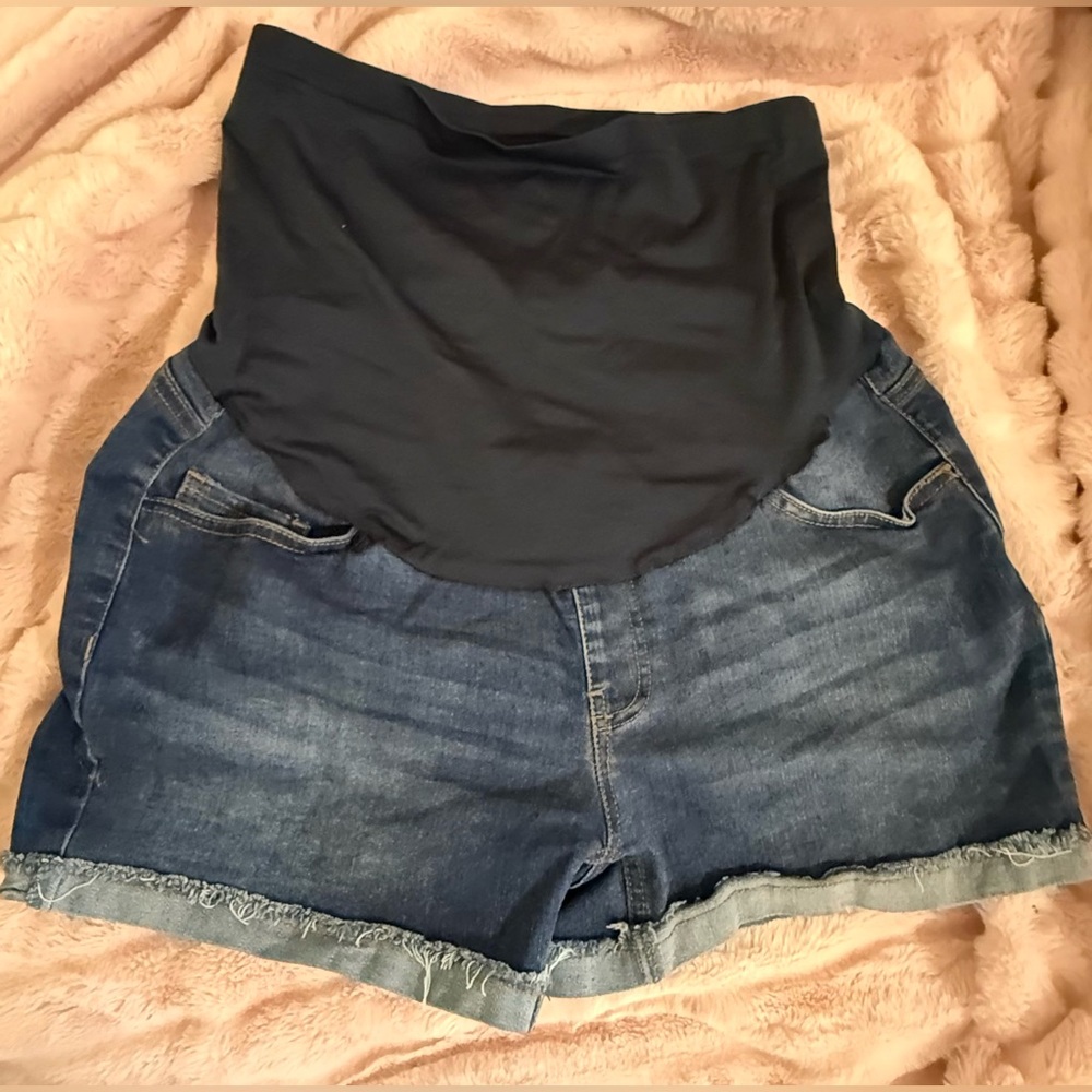 Time and Tru Navy Blue Maternity Jean Shorts